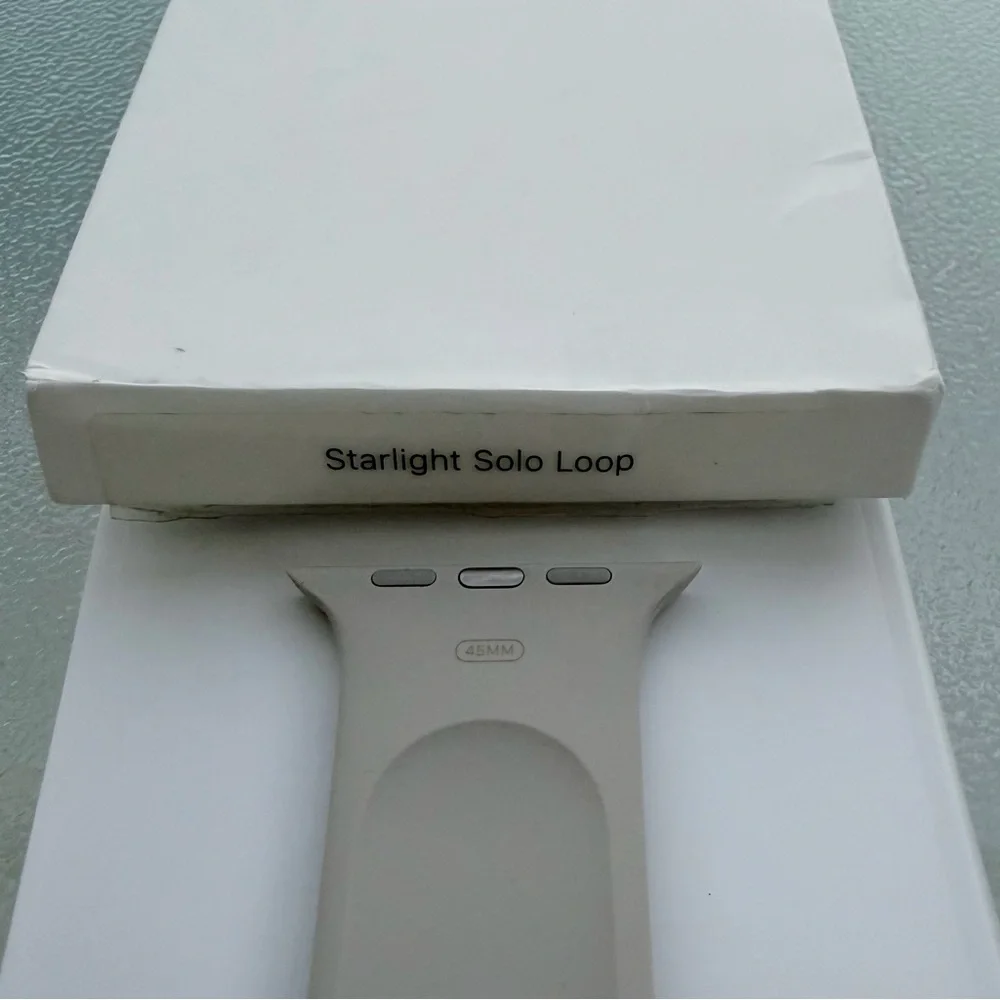 Apple Watch Starlight Solo Loop Silicone Fitted Band ~ Size 44mm/6